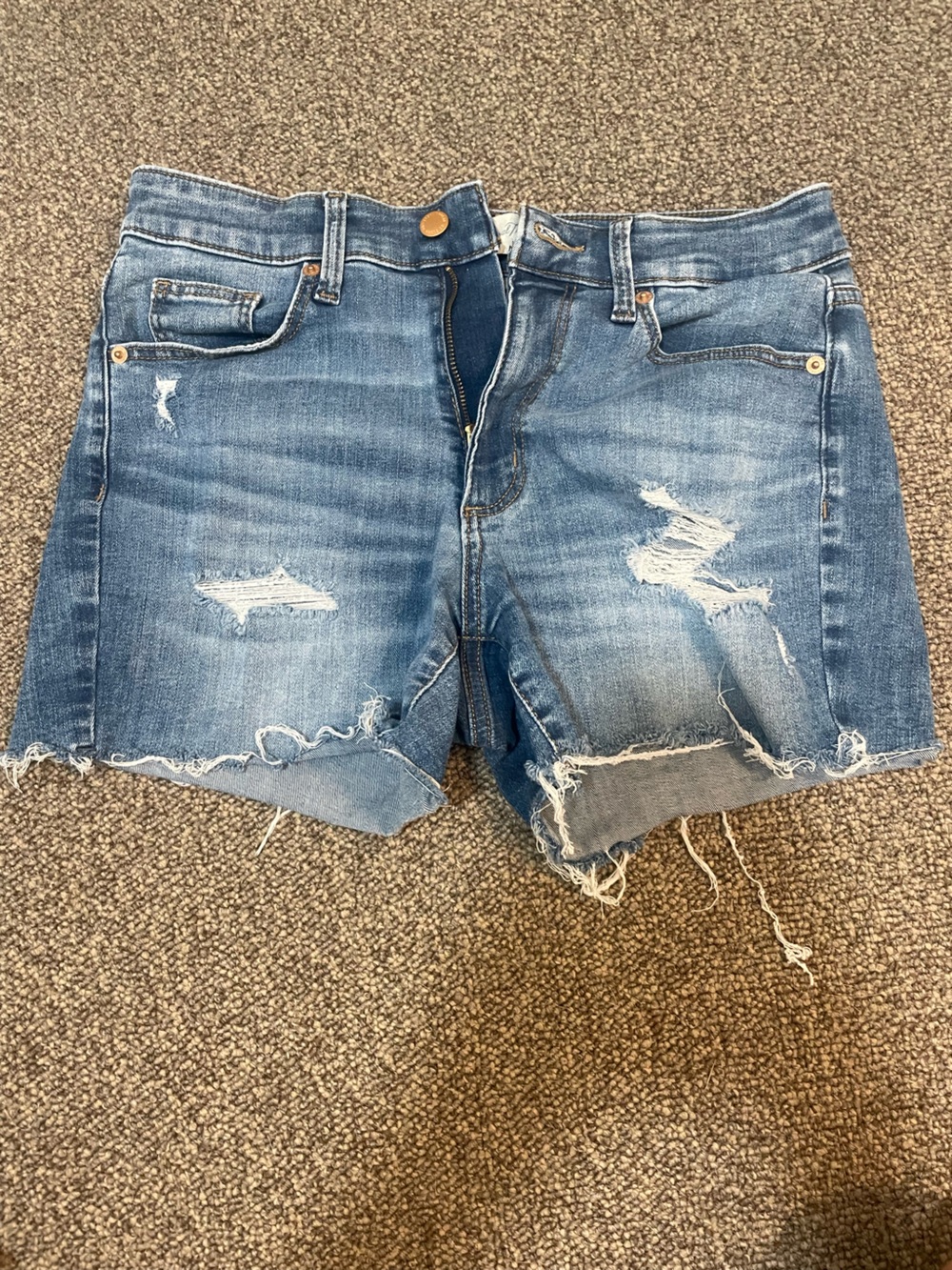 Distressed Blue Women's Denim Shorts